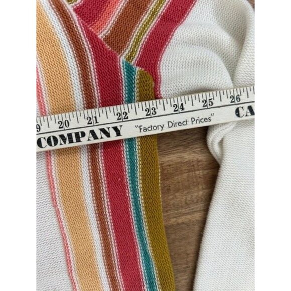 ROXY V neck Pullover Sweater Striped Medium Hood Oversized Beach Boho Turning Ou - Picture 8 of 9